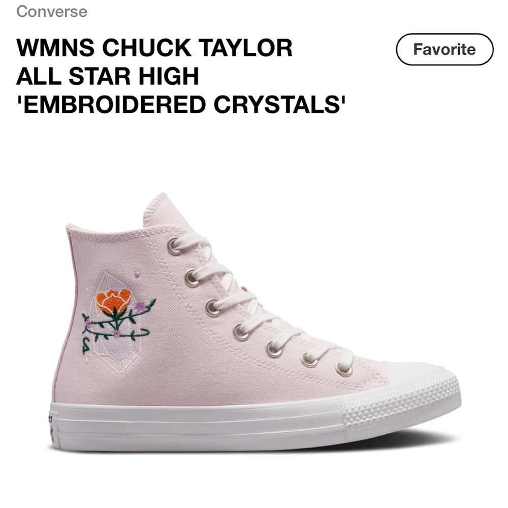 Converse Women's Soft Pink Embroidered crystals High-Tops - Picture 3 of 13